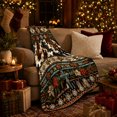 thumbnail image 3 of Autumn Halloween Cowhide Print, Festive Halloween Scene, Warm Flannel Blanket for Ranch House and Living Room with Detailed Artwork, Art Lovers Christmas Gift, Festive Home Decor, 3 of 9
