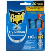 Raid® Fly Ribbons, 10 count, Outdoor & Indoor Fly Traps, Effective for Kitchen & Food Prep Areas