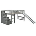 thumbnail image 3 of UWR-Nite Stairway Twin Size Loft Bed with Two Drawers and Slide, Solid Wood Twin Loft Bed Frame with Storage, Slide, Ladder and Guardrail, No Box Spring Required, 3 of 6