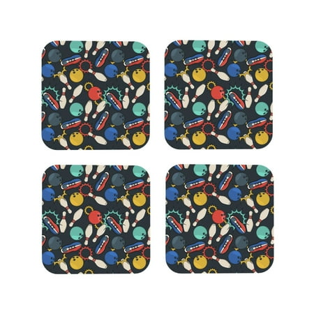 

Tideii Bowling Ball for Leather Coasters 4 Pieces Anti-fouling and Anti-scalding Decorative Coasters Suitable for Restaurants Kitchens Coffee Shops-Square