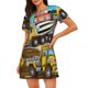 thumbnail image 1 of Fotbe Different Construction Site Vehicles Bata de Dormir para Mujer con Estampado, Camisón de Algodón de Manga Corta, Ropa de Dormir Casual, 1 of 6