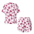 thumbnail image 5 of Naloa Lilies Flowers Women's Short-Sleeved Pajama Set, Loungewear, Summer pajamas, Breathable Cozy - XX-Large, 5 of 9