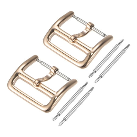 

Uxcell 2 Pack of Stainless Steel Polished Rose Gold Tone Buckle for 16mm Width Watch Band with 4Pack of Spring Bar