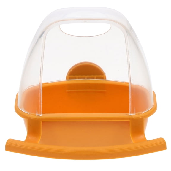 WHAMVOX  Splash-proof Bird Food Box Seed Outdoor Cage Hanging Feeder Brown