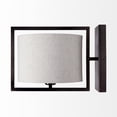 thumbnail image 3 of Mercana Smithe I 9x13 Black Toned Metal Cream Lampshade Wall Sconce, 3 of 7
