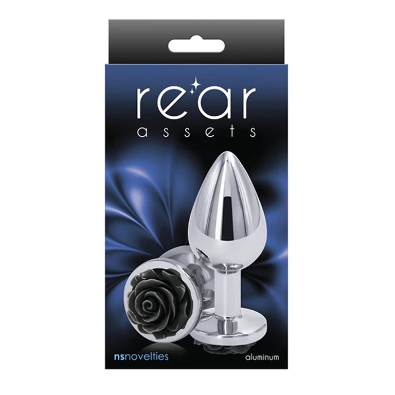 New Sensations Novelties, Rear Assets Rose Anal Plug - Medium - Black -  Walmart.com