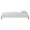 thumbnail image 4 of Platform Bed Frame, Full Size, Velvet, Light Grey Gray, Modern Contemporary Urban Design, Bedroom Master Guest Suite, 4 of 6