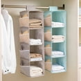 thumbnail image 3 of Trayknick Oxford Cloth Washable Multilayer Foldable Hanging Storage Rack Clothes Organizer Grey 4 Layer, 3 of 13