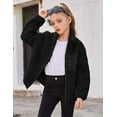 thumbnail image 5 of Oudiya Girls Fleece Jacket Sherpa Fall Winter Full Zip Fuzzy Coat Outwear with Pockets for Kids 5-13Y, 5 of 8