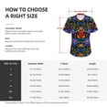 thumbnail image 4 of Vsdgher Colorful Floral Women Shirts V Neck Short Sleeve Tops T-Shirt Basic Tees, S to 3XL3X-Large, 4 of 5