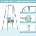 thumbnail image 5 of G TALECO GEAR Swing Sets for Backyard, Foldable Baby Swing Outdoor with Safety Harness, Indoor Toddler Swing, White & Green, 5 of 7