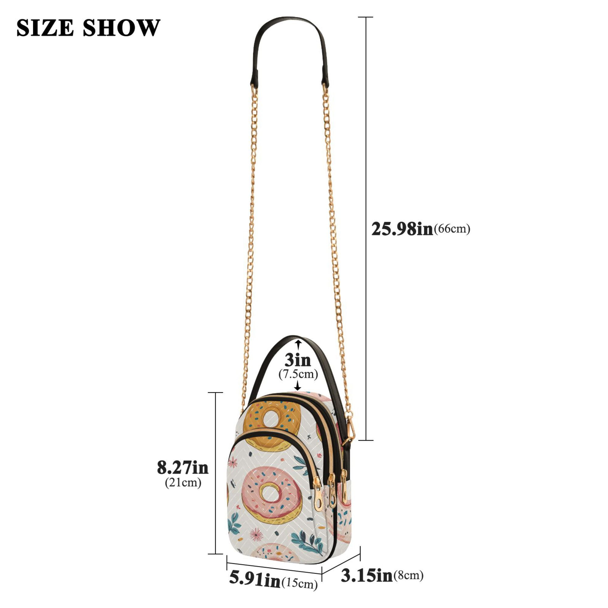 FORMRS Crossbody Bag for Women Quilted Travel Shoulder Cell Phone Purse with Chain Strap Handbag, Pink Donut
