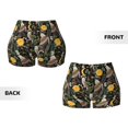 thumbnail image 6 of Yiaed Owls And Plants Print Women's Athletic Shorts Running Shorts Sporty Short High Waisted Elastic Workout Shorts for Yoga Gym Running & Sports -Small, 6 of 8