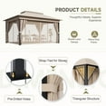thumbnail image 3 of Devoko 10×13 ft Outdoor Pop Up Gazebo with Mosquito Netting，Double Roof Gazebo with Double Curtains for Backyard, Garden and Patio,Khaki, 3 of 7