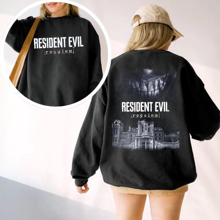 2 Sided Vintage Resident Evil 9 Requiem Sweatshirt, Retro RE9 Survival Horror Game Shirt