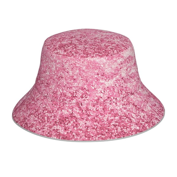 Balery Pink Glitter Sun Hats for Men Women Bucket Hat UPF 50  Buckey Hat Boonie Hat Foldable UV Protection Hiking Beach Fishing Summer