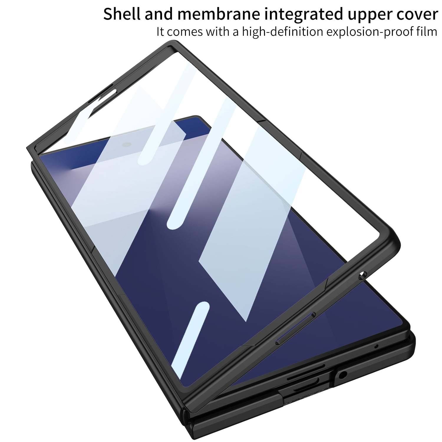 Slim for Samsung Galaxy Z Fold 7 Wallet with Card Holder and Back Flip Kickstand, Built in Screen Protector Thin Protective Cover For Samsung Galaxy Z Fold 7 Phone Case with Card Slot & Stand,Black