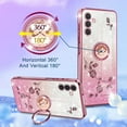 thumbnail image 3 of (3in1 for Samsung Galaxy A13 5G Case Glitter Sparkly for Women Girls Sparkle Girly Bling Shiny Phone Cover Cute Flowers Floral Design with Ring Holder Pretty Cases for A13 5G 6.5 inch, 3 of 12