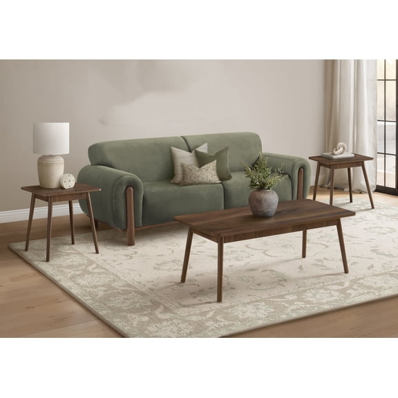 Dtwnek 3 Pcs Coffee Table End Table Side Table Set for Living Room, Office, Dark Brown