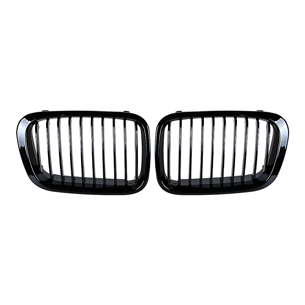 Gloss Black Kidney Grilles For BMW E46 4-Door Sedan (1998-2001) 320i 323i 325i 328i