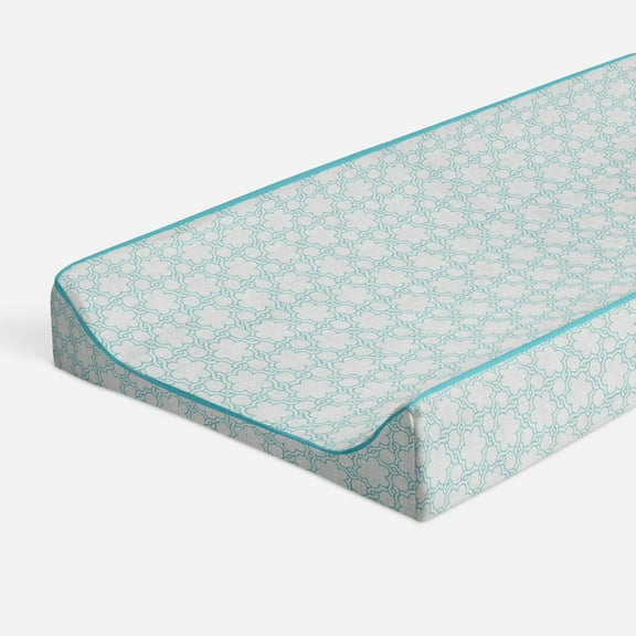Floral Aqua Quilted Muslin Changing Pad Cover