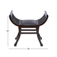 thumbnail image 4 of DecMode Wood Bench with Faux Leather Seat, Dark Brown, 4 of 8