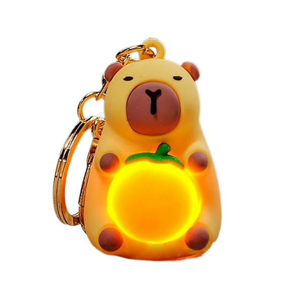 ZYHARUKO Practical Capybara Keychain Charm Portable Orange Light Capybara Keychain Delicate Key Rings Adornment for Key Bag
