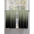 thumbnail image 5 of Sage Green Black Ombre Bathroom Window Curtain, Modern Abstract Striped Gradient Light Filtering Coffee Kitchen Curtains, Bedroom Living Room Curtains 2 Panel 84"x45", 5 of 6
