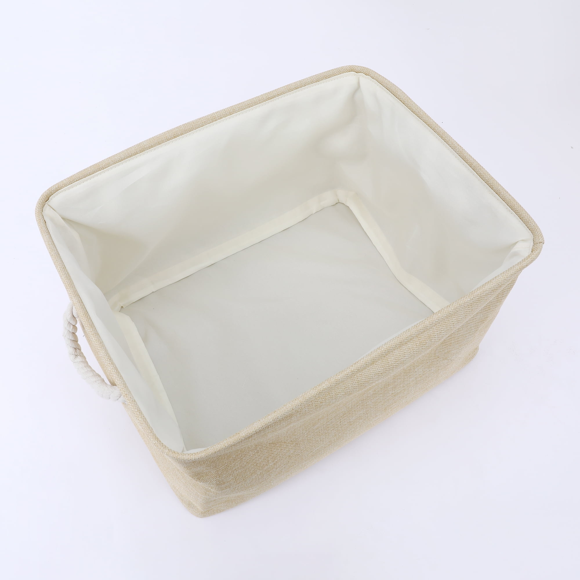 Unique Bargains Fabric Storage Cube Storage Bin Storage Basket White 17.7*13.8*10in