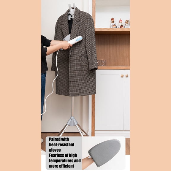 Steamer Stand For Clothes, Handheld Garment Steamer Rack With 3 Adjustable Rods, 63-Inch Height, Foldable & Compact, 360-Degree Rotating Hanger, Clip-On Design For