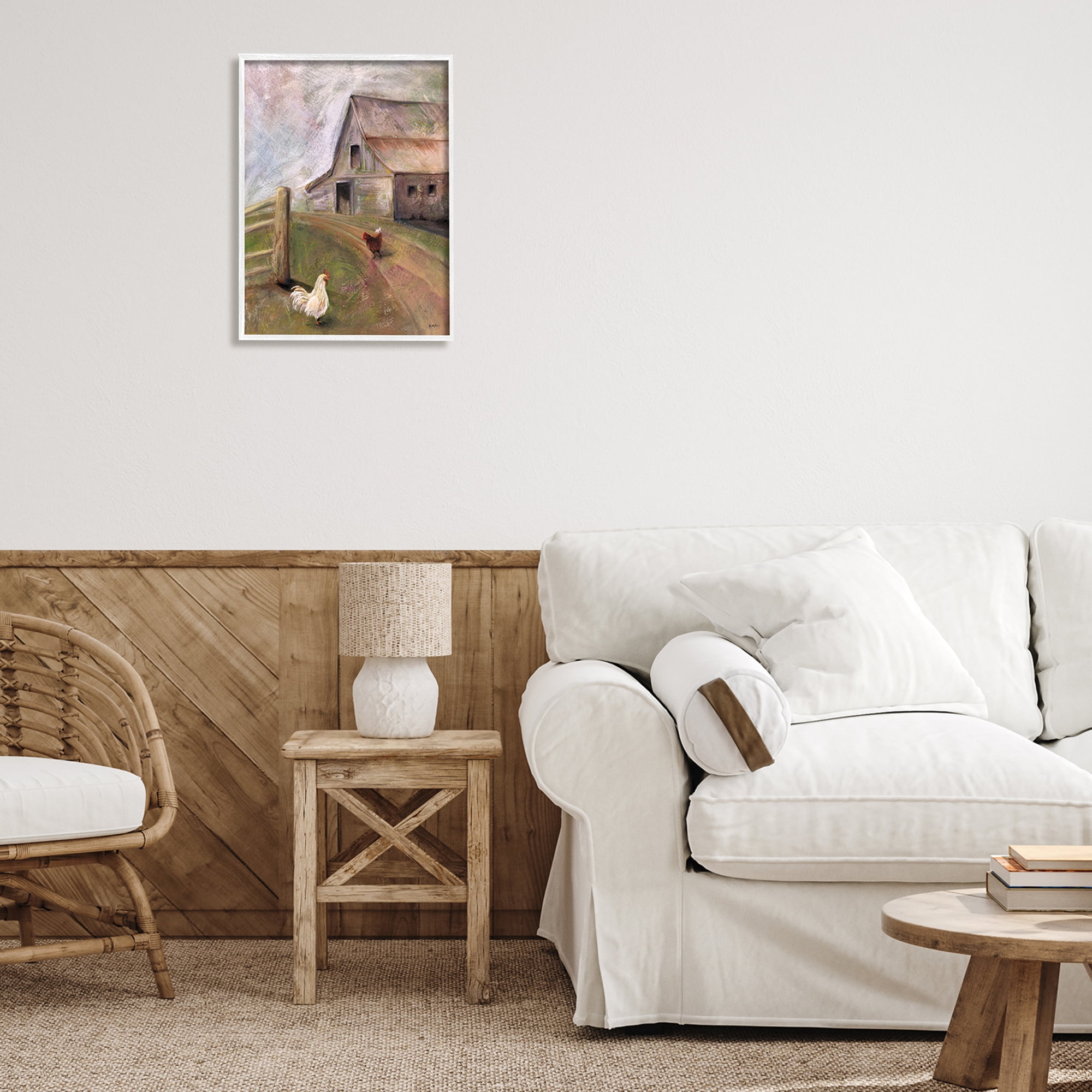 Stupell Industries Rustic Farmland Chickens Roaming Country Road Barn, 16 x 20, Design by Kelley Talent