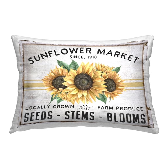 Stupell Industries Farmhouse Sunflower Market Decorative Printed Throw Pillow Design by Creatif Belle.