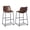 Black/Gray;Brown/Beige, variant on Signature Design by Ashley Centiar Black Faux Leather Pub Height Bar Stool with Bucket Seat - 39" Tall