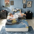 thumbnail image 4 of meiyoeat Art Soccer Graffiti Twin Sheets for Boys, Sketch Ball Bedding, Grey Blue, 3-Piece, 1 Flat Sheet, 1 Fitted Sheet and 1 Pillowcase, 4 of 5