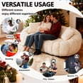 thumbnail image 7 of Lovableguy Floral-shaped Bean Bag Couch for Adults,Soft Faux Fur Loveseat Boneless Floor Sofa with 3 Pillow for Small Space,Bedroom,Apartment,Beige, 7 of 7
