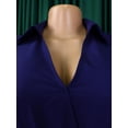 thumbnail image 6 of AURA Women’s Midi Dress V Neck High Waist A Line Three Quarter Sleeve With Belt S XXXL, 6 of 8