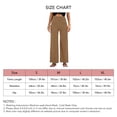 thumbnail image 5 of Pantalones De Pierna Ancha Ajuste Casual Color Puro Elasticidad Transpirable Rayas Mujer Pantalones Largos Caqui M, 5 of 5