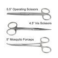 thumbnail image 2 of Juego de 22 piezas para cirugía menor, kit de instrumentos quirúrgicos, tijeras de disección de acero inoxidable, pinzas, 11 Feliz Sencillez, 2 of 5