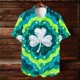 thumbnail image 5 of Blusa y camisa hawaiana de manga corta con cuello vuelto para hombre, camisa unisex de verano para playa, informal, de manga corta, con botones, ropa estampada para el Día de San Patricio, blusa para, 5 of 8