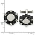 thumbnail image 7 of Stainless Steel Polished and Brushed Solid Carbon Fiber Cuff Links, 7 of 7