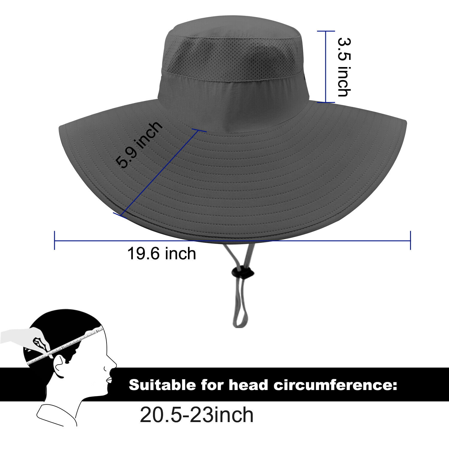 Men's Sun Protection Floppy Visor Bucket Ponytail Hat Collapsible