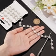 thumbnail image 3 of 0.9 Yards Rhinestone Pearl Flower Chain 0.4 inch Wide Trim Rhinestone Chain Trim Chain Pearl Trim Applique for Wedding Dress Sewing Crafts Bridal Costume Embellishment DIY Decor Silver 1pc, 3 of 7