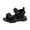 Black, variant on Girls Boys Sandals Summer Casual Solid Color Double Adjustable Strap Open Toe Non- Soft Sole Sports Everyday Wear Shoes Girls Leisure Indoor Outdoor Walking Beach Sandal,Black,1-2 Years