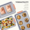 thumbnail image 4 of HONGBAKE Non Toxic Ceramic Cookie Sheets for Baking, 3-piece Non Stick Baking Sheet Pans for Oven, Heavy Duty Aluminized Steel Baking Pans Set with Silicone Handles -Orange, 4 of 9