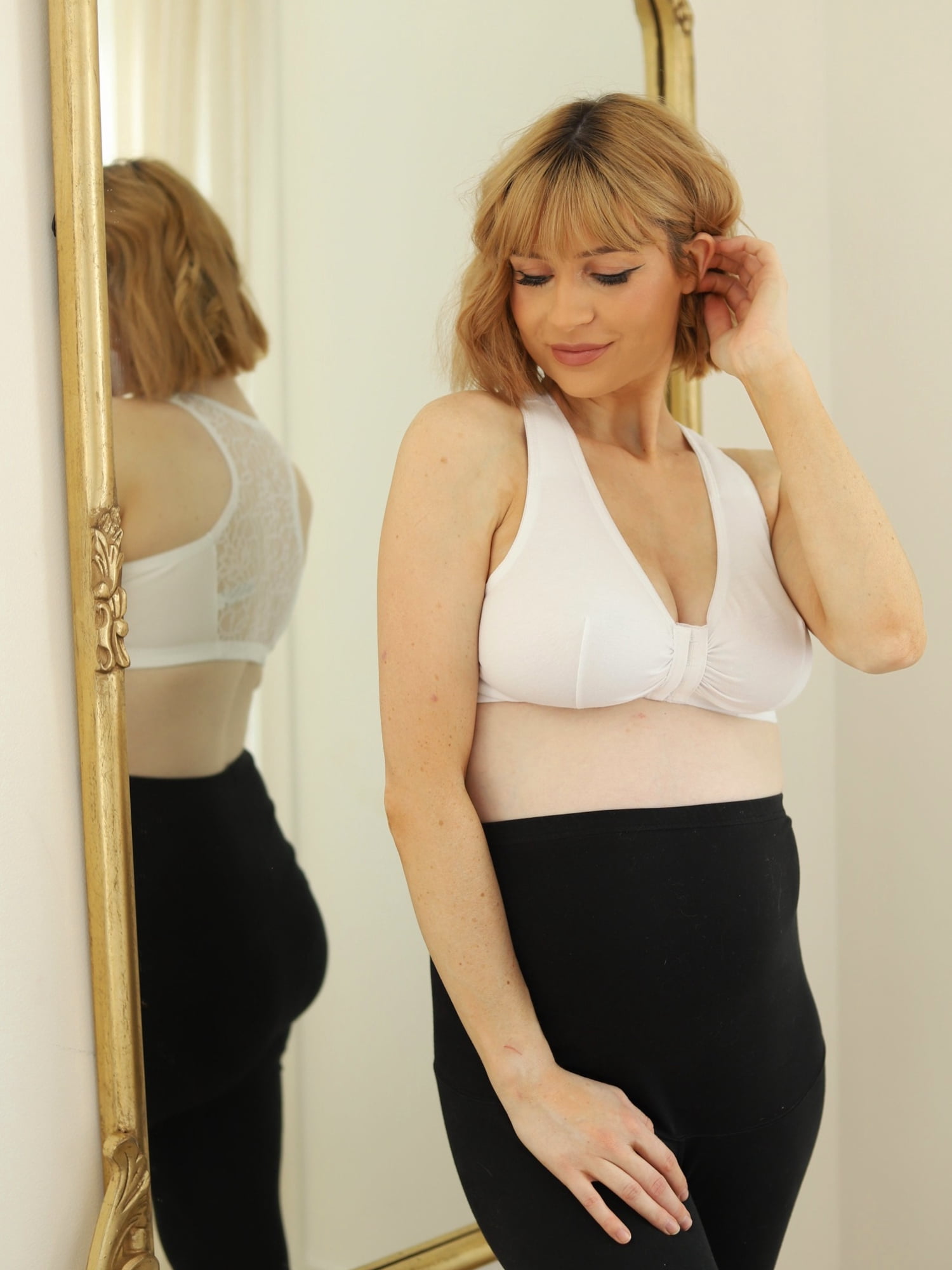 Leading Lady, The Indy, Unpadded Wireless Bra, Lace Racerback, Front Close, Light Support, Comfort, Breathable Cotton Bra (Women's & Women's Plus)