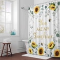 thumbnail image 6 of Spring Sunflower Shower Curtain for Bathroom Decor, Eucalyptus Leaves You Are My Sunshine Waterproof Fabric Shower Curtain, 36"x72" Set with 12 Hooks, 6 of 9