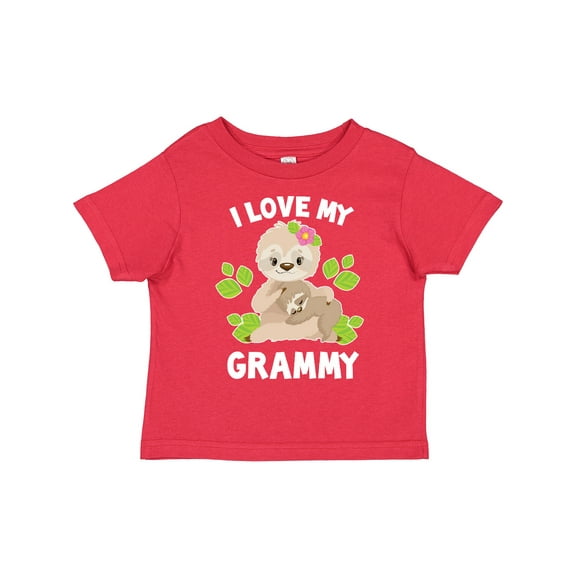 Inktastic Cute Sloth I Love My Grammy with Green Leaves Boys or Girls Toddler T-Shirt