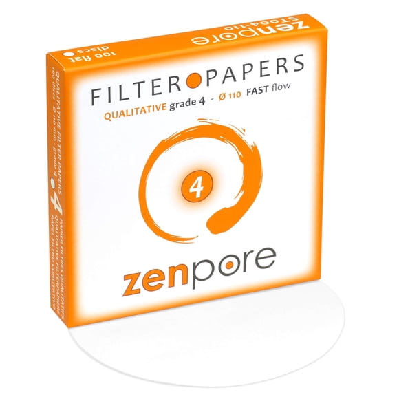 Papel de filtro zenpore Qualitative Grade 4 Fast Flow 110 mm