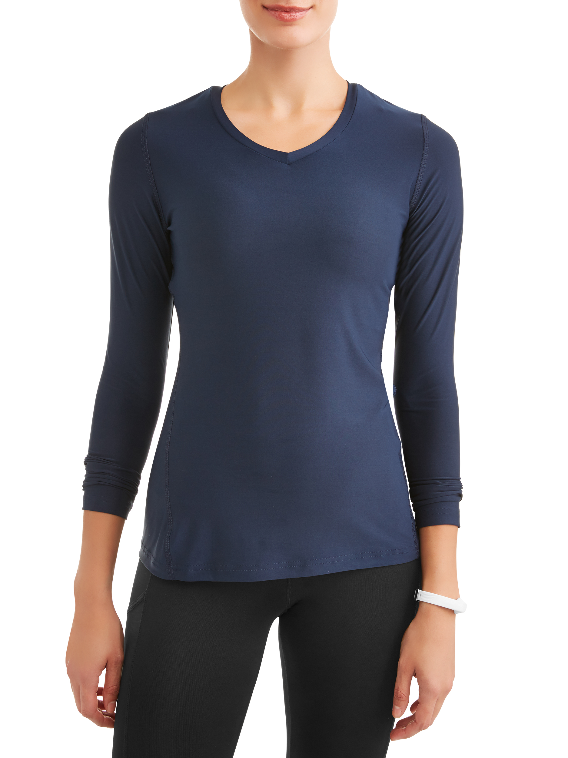 New York Laundry Women’s Active Long Sleeve V-Neck Mesh Top - image 2 of 4