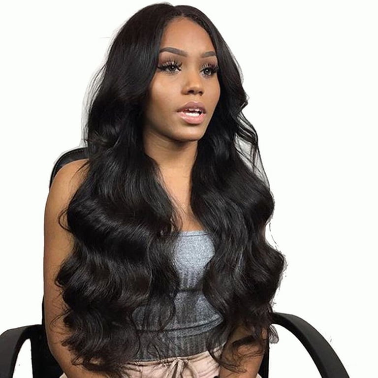 Long Black Wavy Wigs for Women,25 Inch Black Long Wavy Lace  display picture 1